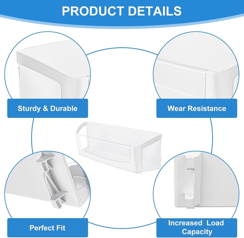 Alvar [2 PACK] UPGRADED WPW10212139 Refrigerator Door Bin Compatible with Whirlpool Refrigerator Door Shelf Replacement W10212139 Cantilever Bin WRX735SDBM00 WRF555SDFZ Left Maytag Refrigerator Door Shelf - Image 5
